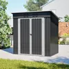 Metall Gerätehaus mit Pultdach Fundament Schuppen Produktbild-Vorschau 1