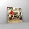 Bilder auf glas - Attraktiv Frau Spaziergang Regenschirm - Produktbild-Vorschau 4