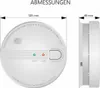 Diagrams showing the dimensions of a smoke detector. Produktbild-Vorschau