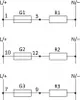 Three electrical circuit diagrams showing fuses and resistors connected in series. Náhľad obrázku produktu