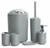 6tlg Badset Badezimmer Zubehör Set Organizer: (Grau Design Produktbild-Vorschau 1