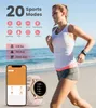 A woman is running on a beach, with a smartwatch and smartphone displayed next to her. Náhled obrázku produktu