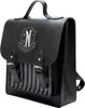 A black backpack with a crest on the front. Produktbild-Vorschau