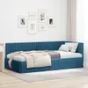 vidaXL Rohový rám postele s čelom modrý 100 cm x 200 cm Náhľad obrázku produktu 2