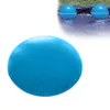 A large blue inflatable pool cushion is shown in the foreground, with two smaller blue inflatable pool cushions visible in the background on a tarp. Produktbild-Vorschau