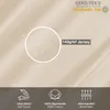 A close-up of fabric with text overlays and icons describing its features. Produktbild-Vorschau