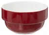 A red ceramic bowl with a white interior, shown from the side. Podgląd zdjęcia produktu