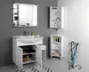 A bathroom vanity with a sink, mirror, and storage cabinets, along with an umbrella stand. Podgląd zdjęcia produktu