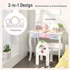 GOPLUS Kinder-Schminktisch mit Stuhl, Frisiertisch-Set mit Produktbild-Vorschau 2