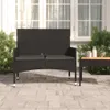 vidaXL Banc de jardin 2 places avec coussins noir Poly Voir les images du produit 2