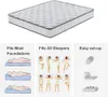A collage of images showing a mattress and its features. Voir les images du produit