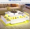 okwish Hochglanz-LED-Couchtisch Quadratischer Couchtisch Produktbild-Vorschau 5