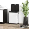 HOMCOM Küchen-Mülleimer, 2 x 30 l, Treteimer aus Edelstahl Produktbild-Vorschau 4