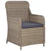 vidaXL 3-tlg. Bistro-Set mit Kissen Poly Rattan Braun Produktbild-Vorschau 5