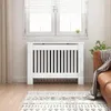 vidaXL Kryt radiátora vysoký lesk biely 112 x 19 x 81,5 cm Náhľad obrázku produktu 2