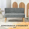 HOMCOM 2 Sitzer Sofa, Gepolsterte Couch mit Kordoptik, Produktbild-Vorschau 6