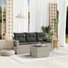 Langlebige 4-tlg. Garten-Sofagarnitur mit Kissen Hellgrau Produktbild-Vorschau 1
