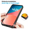 A person is demonstrating how to install a phone case onto a smartphone. Produktbild-Vorschau