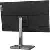 The back of a black computer monitor with a silver stand. Produktbild-Vorschau