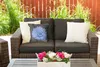 MuchoWow® Outdoor Kissen - Blumen - Schwarz - Weiß - Blau - Produktbild-Vorschau 5