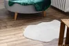 Kunstfell 55 x 80 cm Weiß Fellform Teppich Fellimitat Produktbild-Vorschau 2