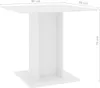 A white square table with a pedestal base is shown against a white background, with dimensions indicated. Anteprima dell’immagine prodotto