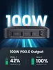 UGREEN USB-A+3xUSB-C 100W Deskt Fast Wall Charger EU Black Produktbild-Vorschau 2
