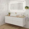 A modern bathroom vanity with a sink and mirror. Anteprima dell’immagine prodotto