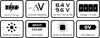 A grid of icons and text describing the features of a battery charger. Podgląd zdjęcia produktu