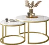 Runder Couchtisch CIRI 2in1 Gold Matt, Gold Matt / Weiß Produktbild-Vorschau 4