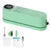 A green portable vacuum sealer with various accessories displayed. Produktbild-Vorschau