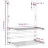 vidaXL Wäschetrockner für Balkon 54x25x42 cm Aluminium Produktbild-Vorschau 8