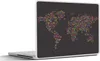 MuchoWow® Laptop Aufkleber Sticker Cover Weltkarte - Punkte Produktbild-Vorschau 1