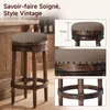 Tabouret de bar en bois pivotant, rembourré, design rétro Voir les images du produit 7