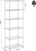 Mondeer Étagère Étagère de rangement 6 niveaux, 160cm, avec Voir les images du produit 6