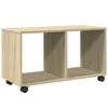 A product shot of a wooden storage unit with wheels. Náhled obrázku produktu