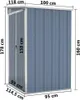 vidaXL Anbauschuppen Grau 118x100x178 cm Verzinkter Stahl Produktbild-Vorschau 9