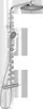 A chrome shower fixture with a rain showerhead and a handheld showerhead. Produktbild-Vorschau