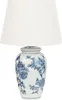 BELIANI Tischlampe Blau und Weiß Porzellan Vasenform 54 cm Produktbild-Vorschau 1