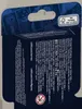 The image shows the side and top of a LEGO minifigure packaging box. The top has a hanging tab and a graphic of LEGO characters. The side of the box has extensive warning text in multiple languages and the LEGO website address. Produktbild-Vorschau
