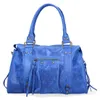 Elara Damen-Schultertasche aus echtem Wildleder Blau  Italy Produktbild-Vorschau 1