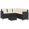 vidaXL Gartensofa in L-Form mit Tisch und Kissen Schwarz Produktbild-Vorschau 1