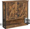 A rustic-style wall-mounted cabinet with two doors and open shelving below. Náhled obrázku produktu