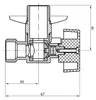 Eck-Waschmaschinenventil, mit Kugelventil 3/4"x1/2" - L, Produktbild-Vorschau 4