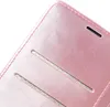 A close-up view of a pink leather phone case with stitching and decorative lines. Produktbild-Vorschau