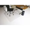 An office chair on a transparent floor mat in front of a desk. Produktbild-Vorschau