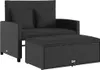 vidaXL Sofa ogrodowa z poduszkami 2-osobowa z czarnego Podgląd zdjęcia produktu 1