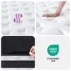 A collage showing different aspects of a mattress, including its texture, a hand pressing into it, a zipper detail, and an Oeko-Tex certification logo. Anteprima dell’immagine prodotto