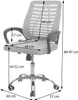 A diagram of an office chair with dimensions indicated by arrows and text. Podgląd zdjęcia produktu