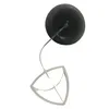 A black cap with a clear plastic tether and a triangular white plastic part attached. Produktbild-Vorschau